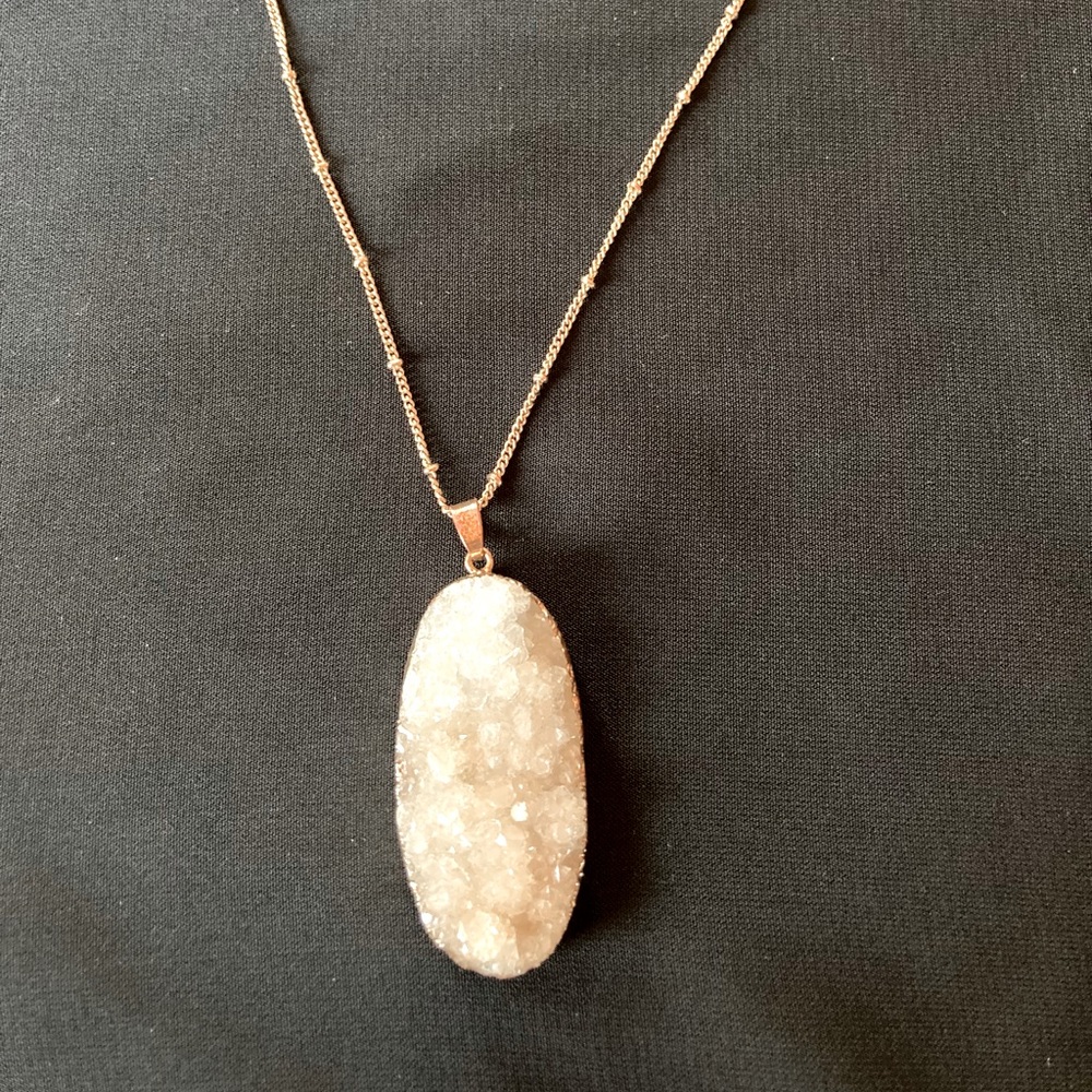 Druzy quartz necklace
